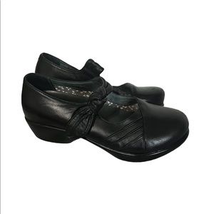 DANSKO  Ainsley Black Leather Knotted Mary Jane Black Shoes Size 37